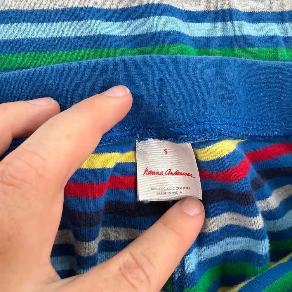 Hanna Andersson Kid's Striped Long John Pajama Set Rainbow Size S/M